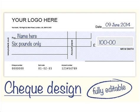 free editable cheque template.